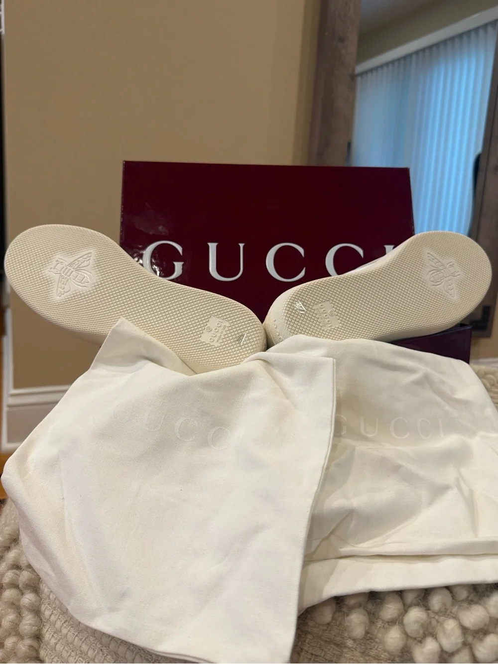 Gucci G75 GG Suede & Knit Low Top Sneaker